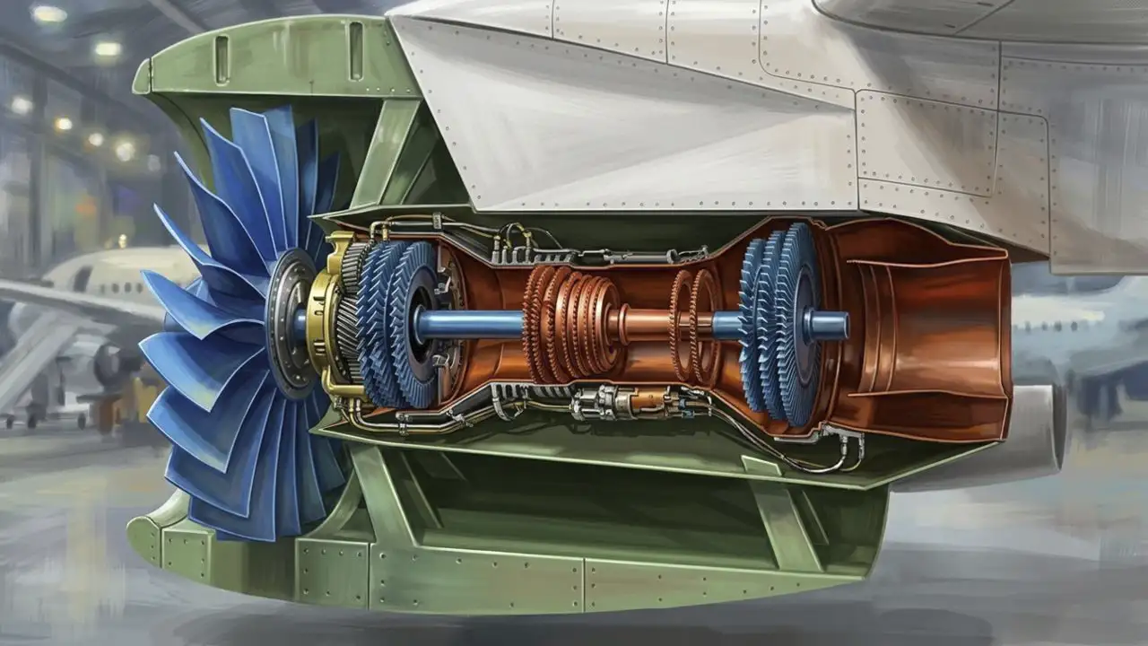 Design and operating principle of the A37 airliner's turbofan engine